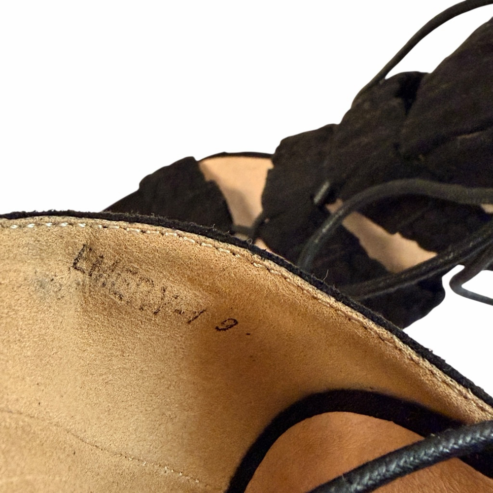 Cape Robbin Black Lace Up Braided Strap Block Heel Sandals Women’s Size 9 - Picture 7 of 11